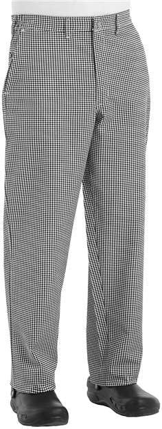 Front View of Black/ White Check - 28I Cook Pants Extended Sizes - 2020EXT