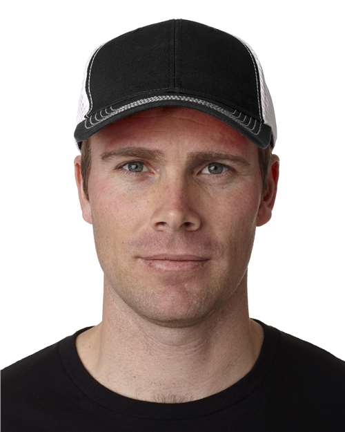 Black/ White Fairway Cap - FA102