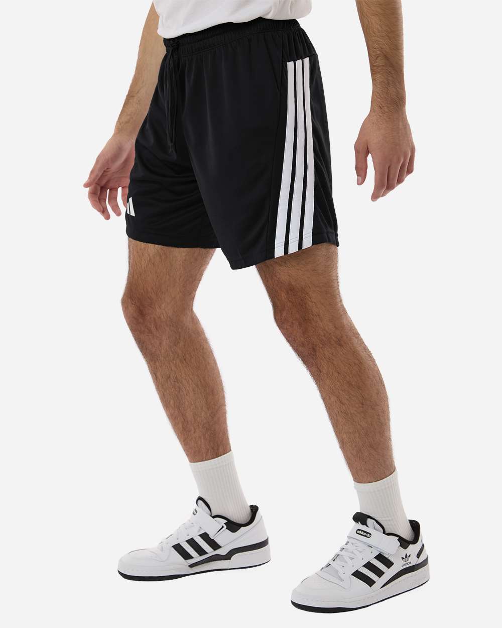 Black/ White Men's 3-Stripes 7" Shorts - AT300