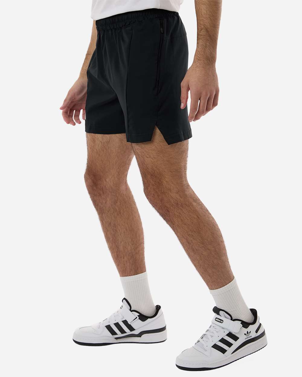 Black/ White Men's D4T Woven 7" Shorts - AT304