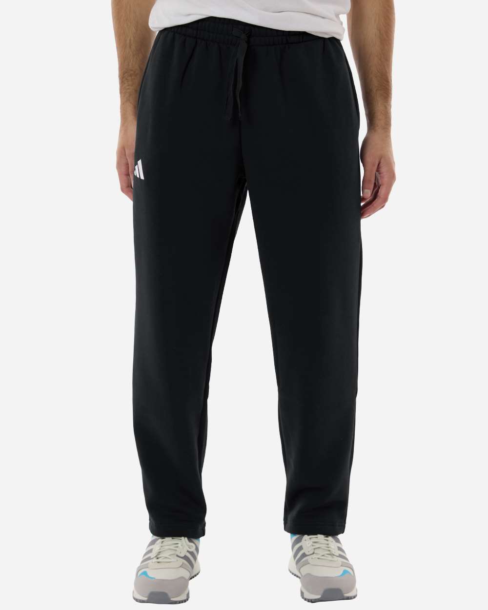 Black/ White Men's Fleece Sweatpants - AT215
