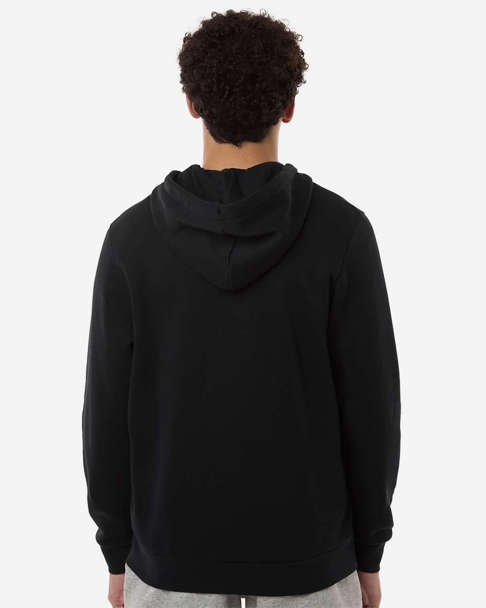Black/ White Men's Icon Fleece Hooded Full-Zip - 1373881 plain