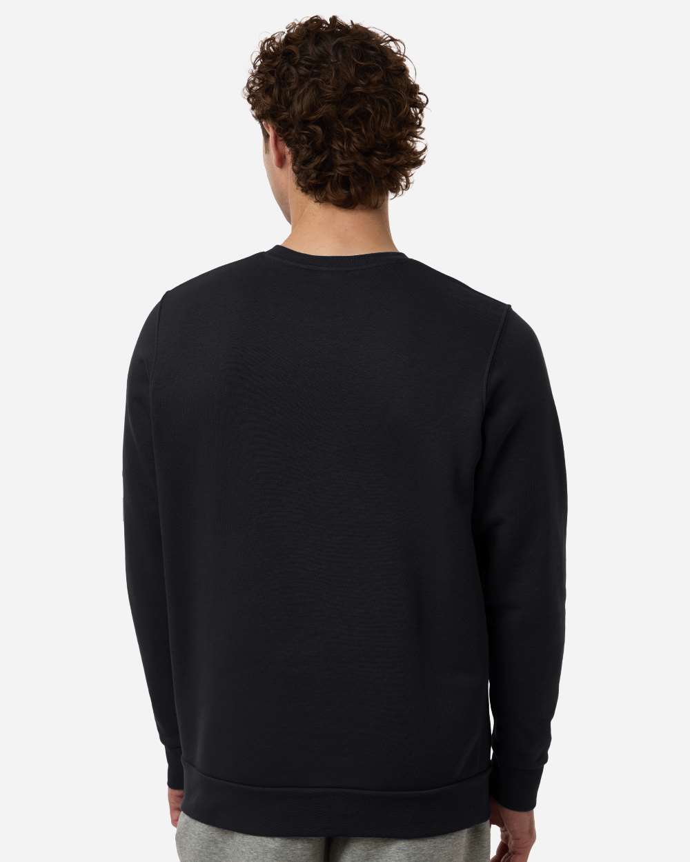 Black/ White Men's Team Icon Fleece Crew - 6014160 plain