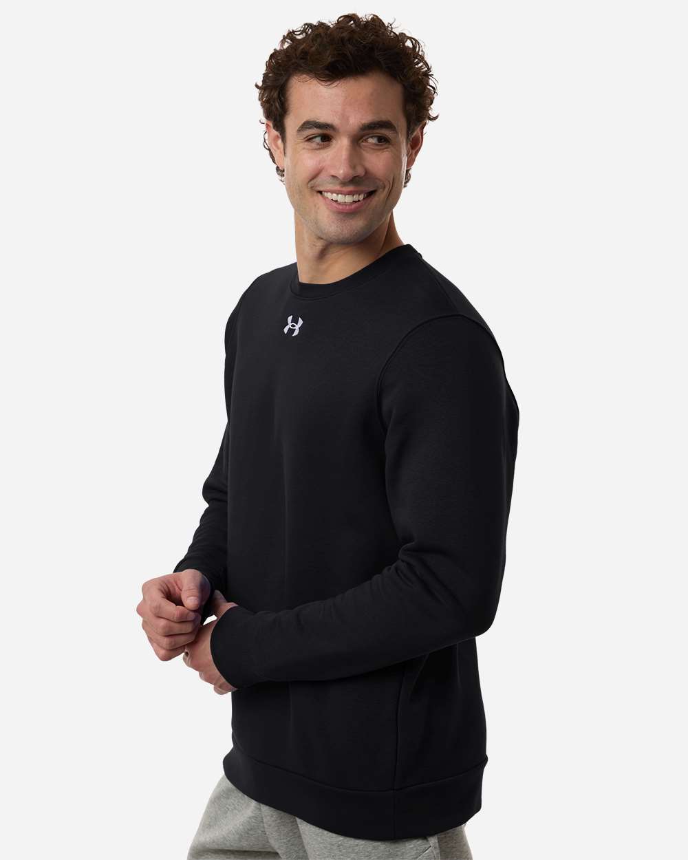 Black/ White Men's Team Icon Fleece Crew - 6014160