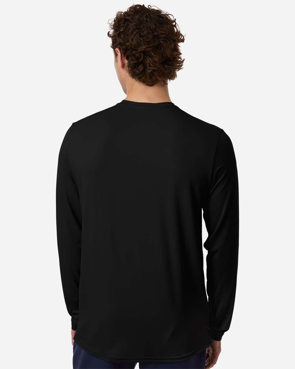 Black/ White Men's Team Vanish Long Sleeve T-Shirt - 6014166 plain
