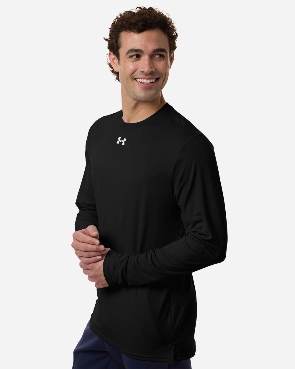 Black/ White Men's Team Vanish Long Sleeve T-Shirt - 6014166 plain