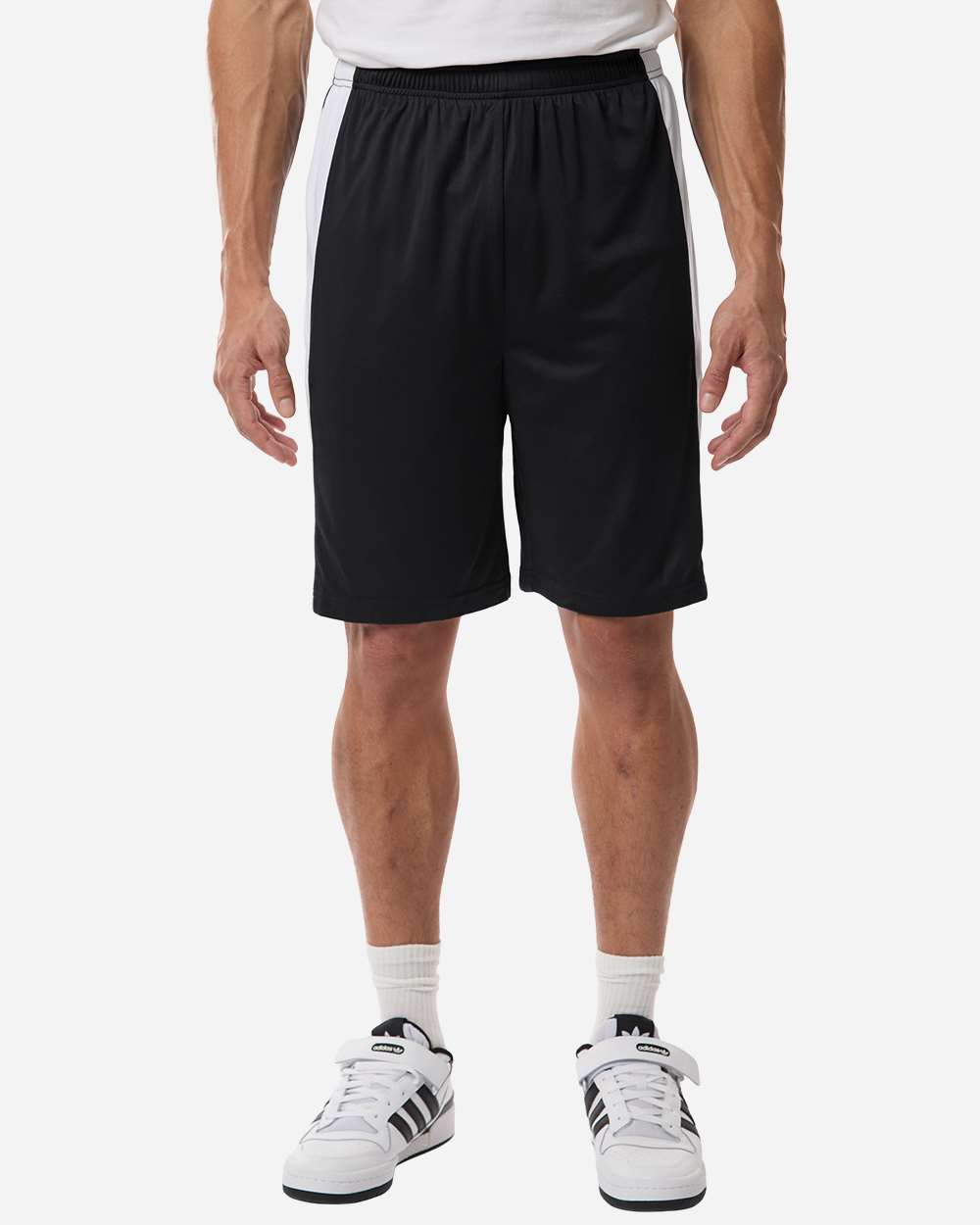 Black/ White Unisex Zone Performance Reversible Shorts - TT115B