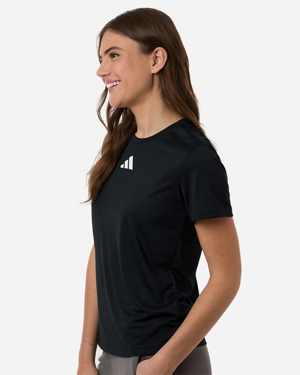Black/ White Women's Pregame T-Shirt - AT102 plain