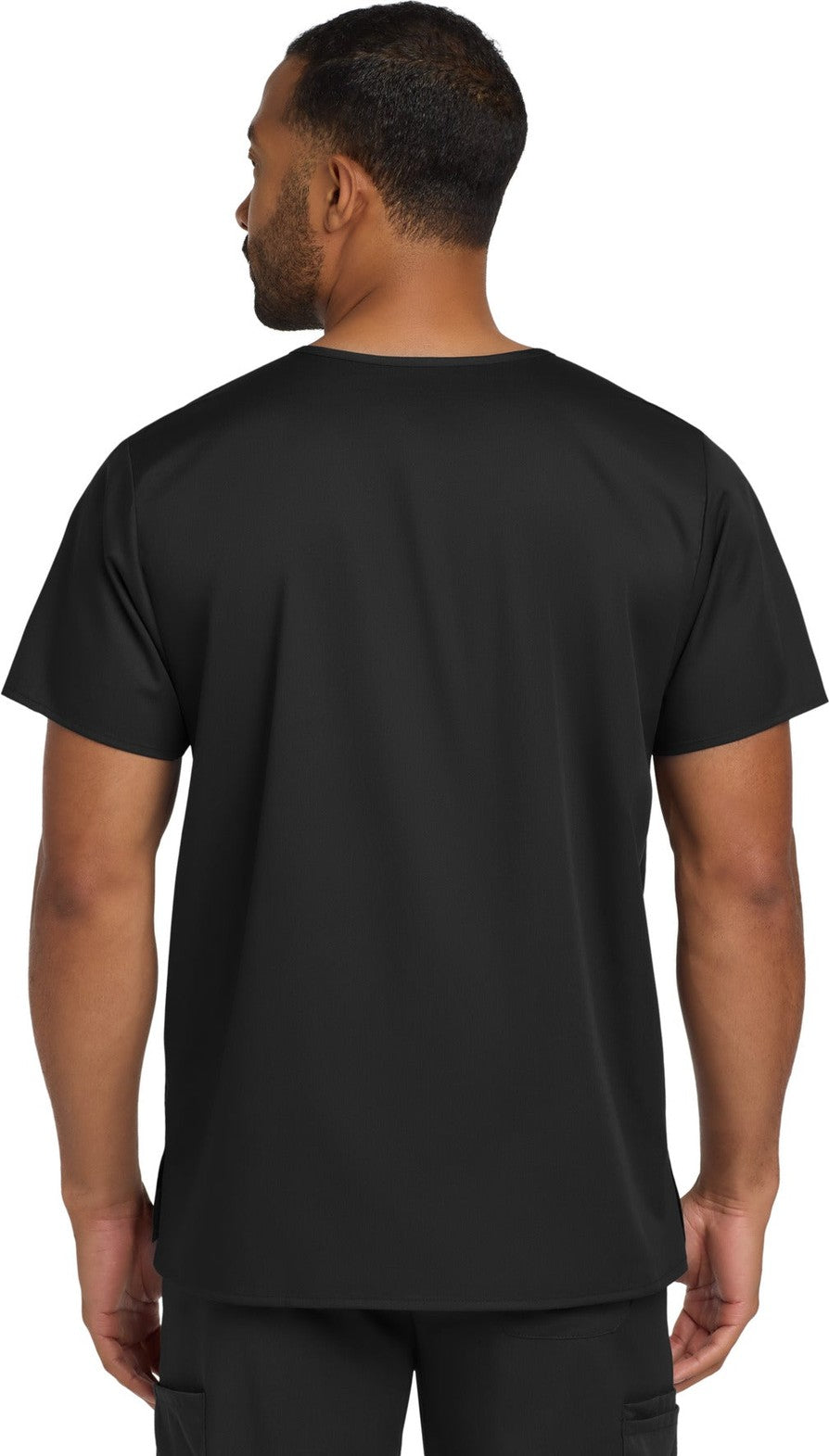 Black Wink Unisex WorkFlex Chest Pocket V-Neck Top WW3160