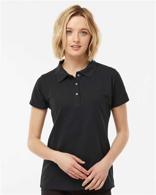 Black Women&#39;s 50/50 Sport Pique Polo - 401