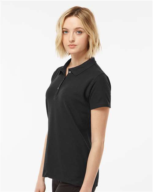 Black Women&#39;s 50/50 Sport Pique Polo - 401