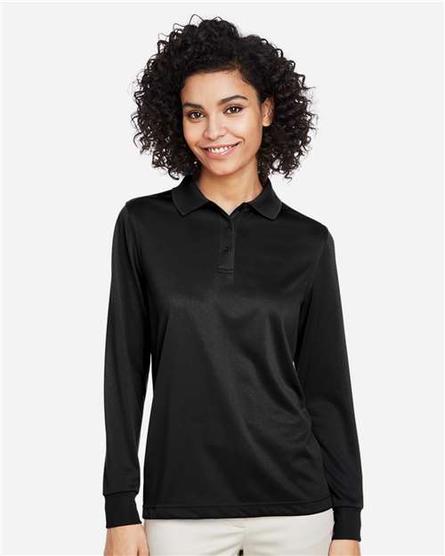 Black Women&#39;s Advantage Snag Protection Plus IL Long Sleeve Polo - M348LW
