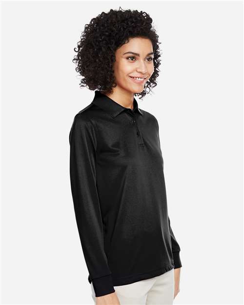 Black Women&#39;s Advantage Snag Protection Plus IL Long Sleeve Polo - M348LW