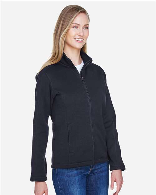 Black Women&#39;s Bristol Full-Zip Sweater Fleece Jacket - DG793W