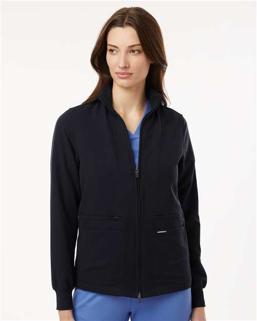 Black Women&#39;s Ceri Essential Full-Zip 6-Pocket Scrub Jacket - W60001