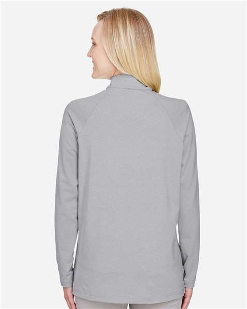 Black Women&#39;s CrownLux Performance® Clubhouse Micro-Stripe Quarter-Zip Pullover - DG480W