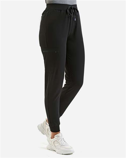 Black Women&#39;s Energized Stretch Jogger Scrub Pants - NN610