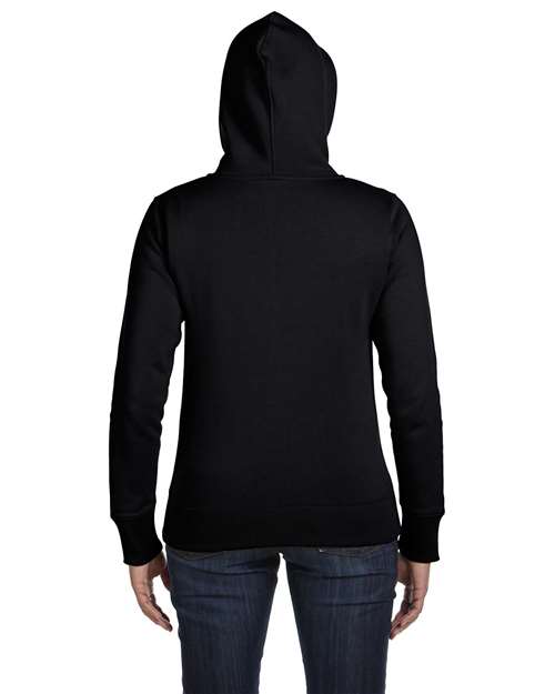 Black Women's Full-Zip Hooded Sweatshirt - EC4501 plain