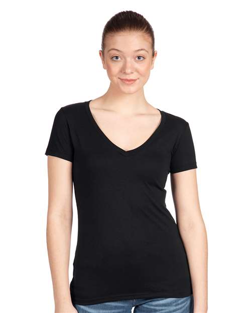 Black Women&#39;s Ideal V-Neck T-Shirt - 1540