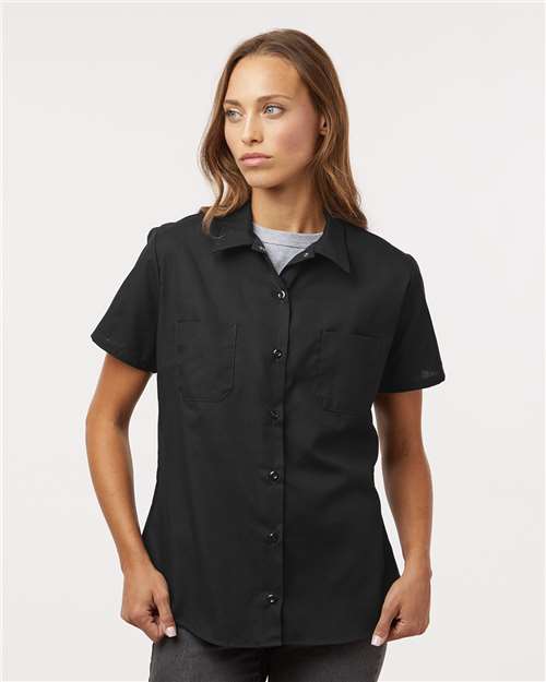 Black Women's Industrial Short Sleeve Work Shirt - 5350