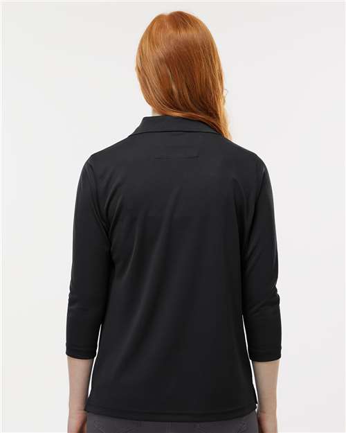 Black Women's Lady Palm Three-Quarter Sleeve Polo - 120