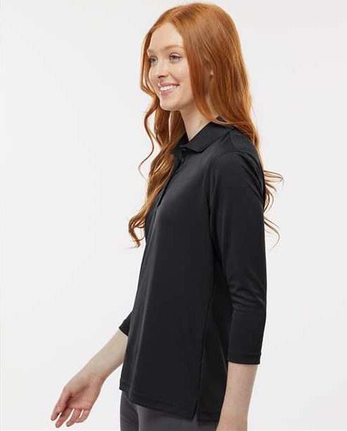 Black Women's Lady Palm Three-Quarter Sleeve Polo - 120