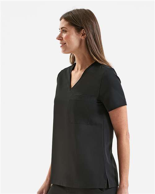 Black Women&#39;s Limitless V-Neck Stretch Scrub Top - NN300