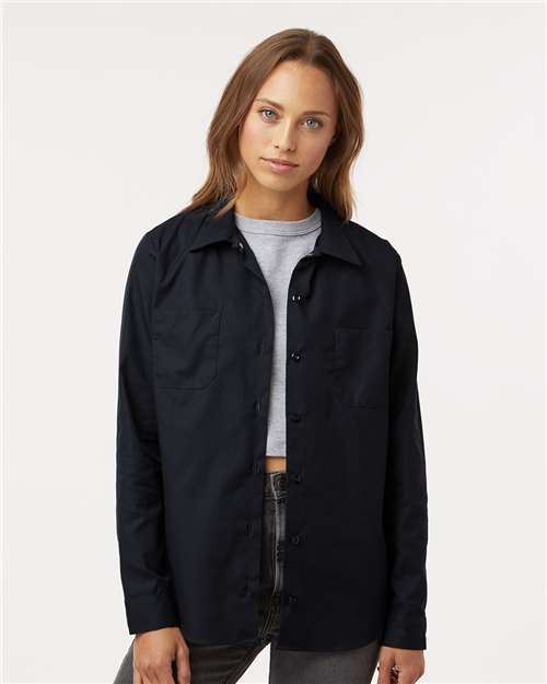 Black Women&#39;s Long Sleeve Industrial Work Shirt - L5350