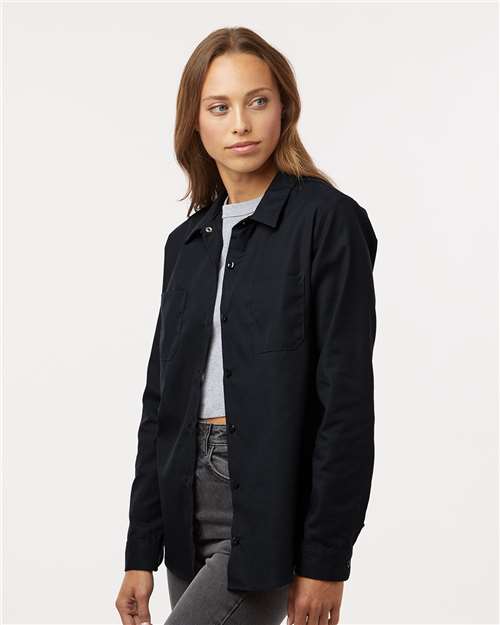 Black Women&#39;s Long Sleeve Industrial Work Shirt - L5350