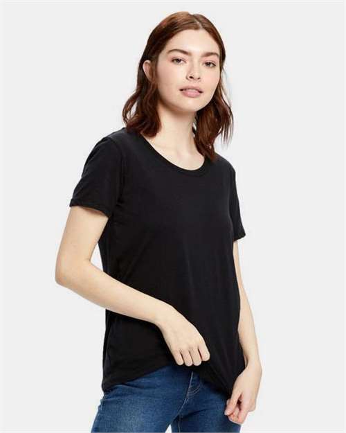 Black Women's Loose Fit Boyfriend Tee - US115