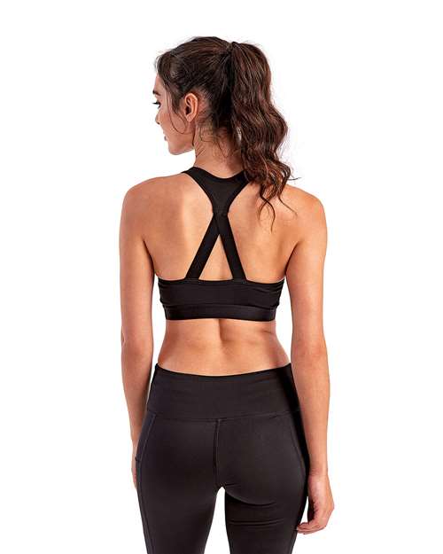 Black Women's Medium Impact Sports Bra - TD920