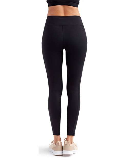 Black Women&#39;s Mesh Pocket Danica Leggings - TD304