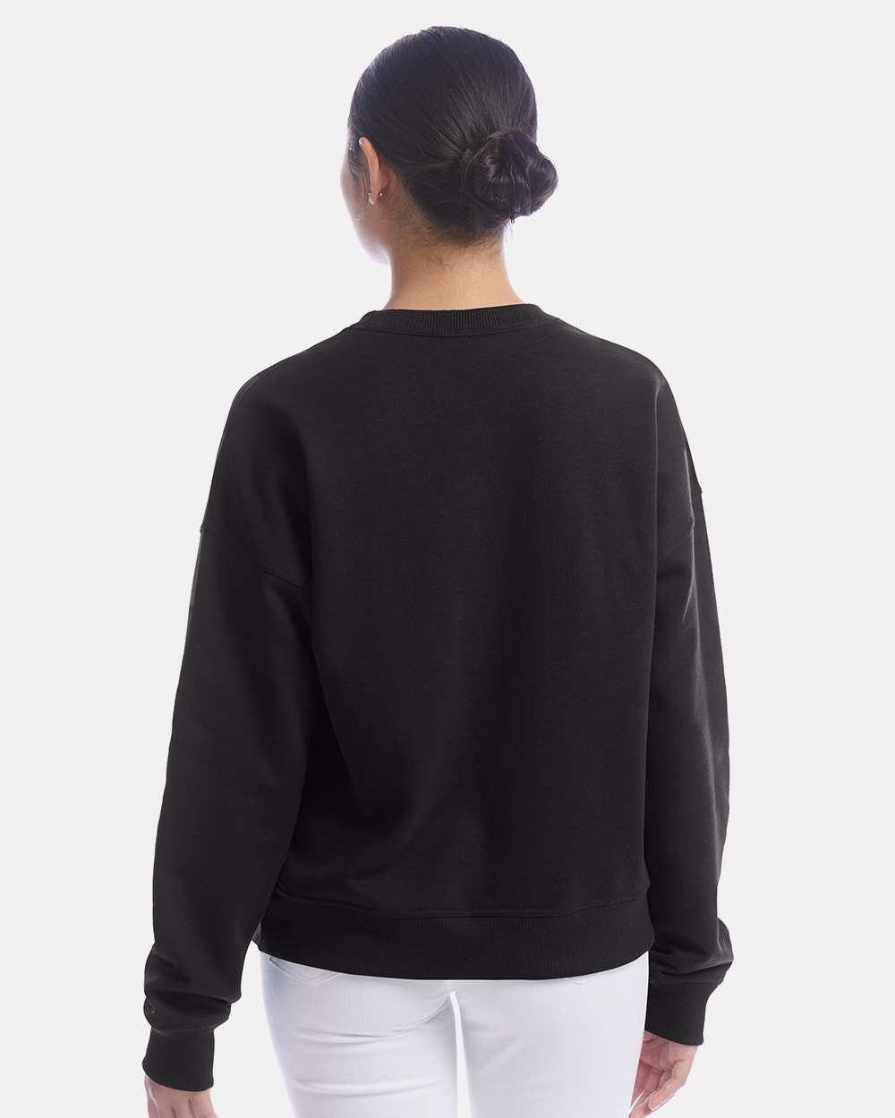 Black Women's Powerblend® Crewneck Sweatshirt - SL650 plain