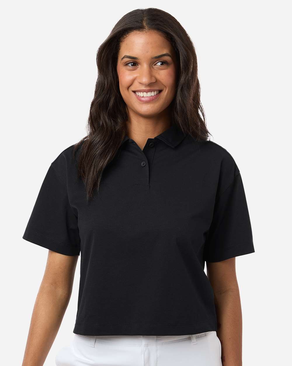 Black Women's Pro-Flex Sorona® Boxy Polo - 41SPML