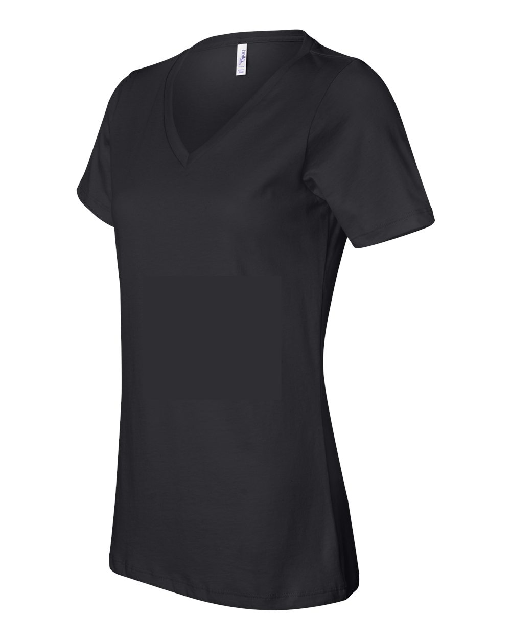 Black Women’s Relaxed Jersey V-Neck Tee - 6405
