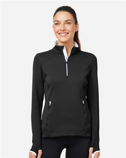 Black Women&#39;s Sofia Quarter-Zip Pullover - L1022L