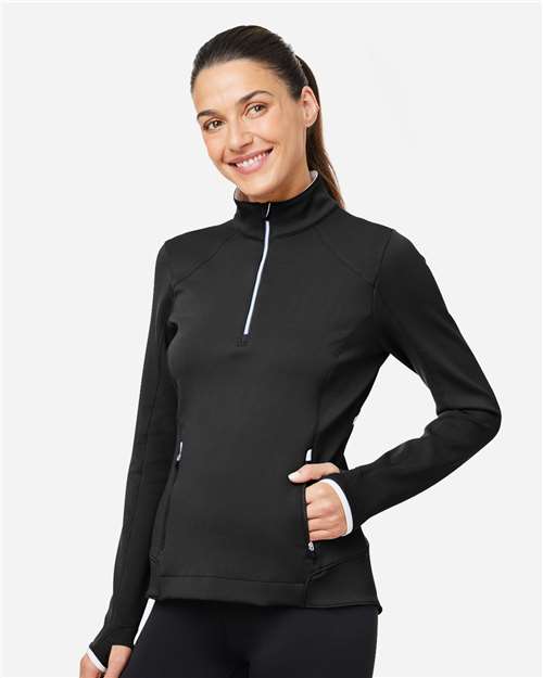 Black Women&#39;s Sofia Quarter-Zip Pullover - L1022L