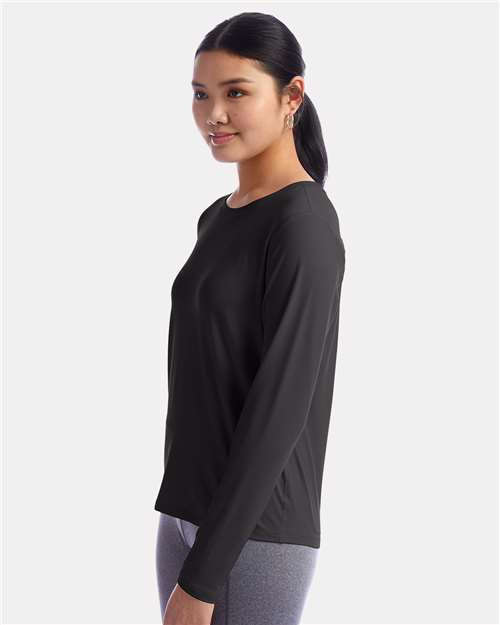 Black Women&#39;s Sport Soft Touch Long Sleeve T-Shirt - CHP140