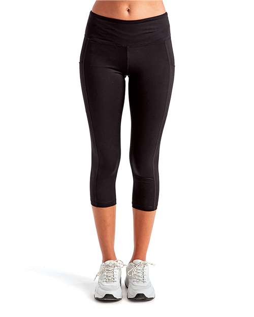 Black Women&#39;s Three-Quarter Performance Leggings - TD533