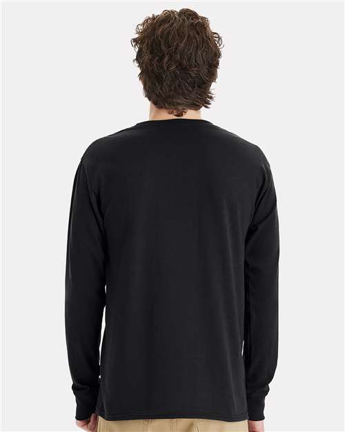 Black Workwear Long Sleeve Pocket T-Shirt - W120