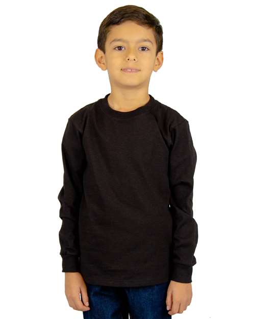Black Youth Active Long Sleeve T-Shirt - SHLSY