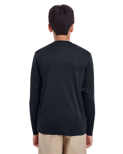 Black Youth Cool & Dry Performance Long Sleeve Top - 8622Y