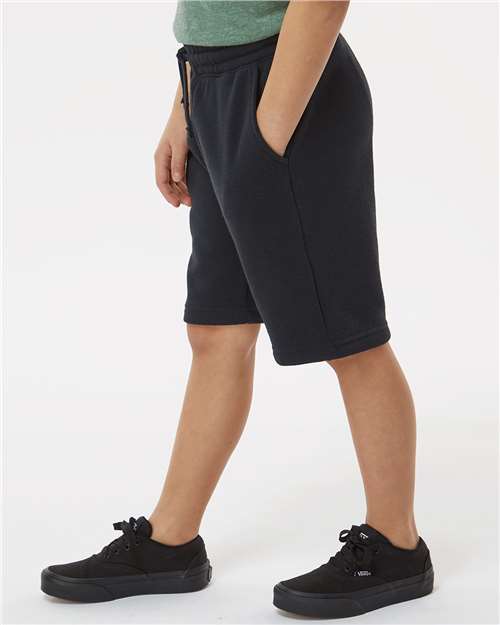Black Youth Lightweight Special Blend Fleece Shorts - PRM16SRT