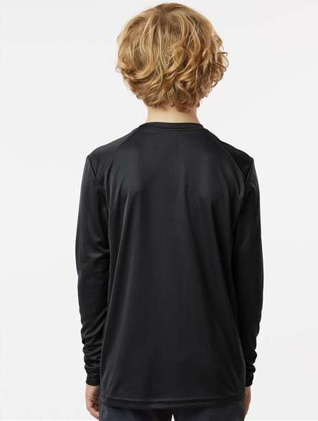 Black Youth Long Islander Performance Long Sleeve T-Shirt - 218Y