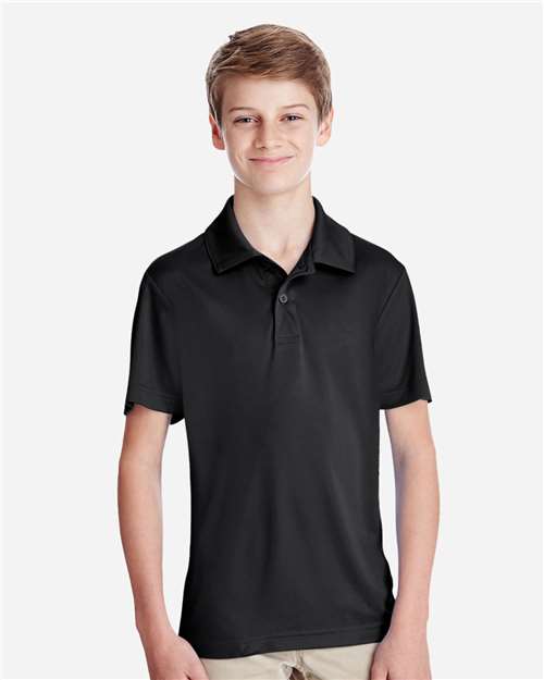 Front View of Black Youth Zone Performance Polo - TT51Y