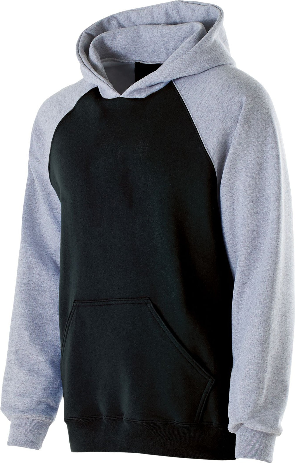 BLACK/ATHLETIC HEATHER YOUTH BANNER HOODIE