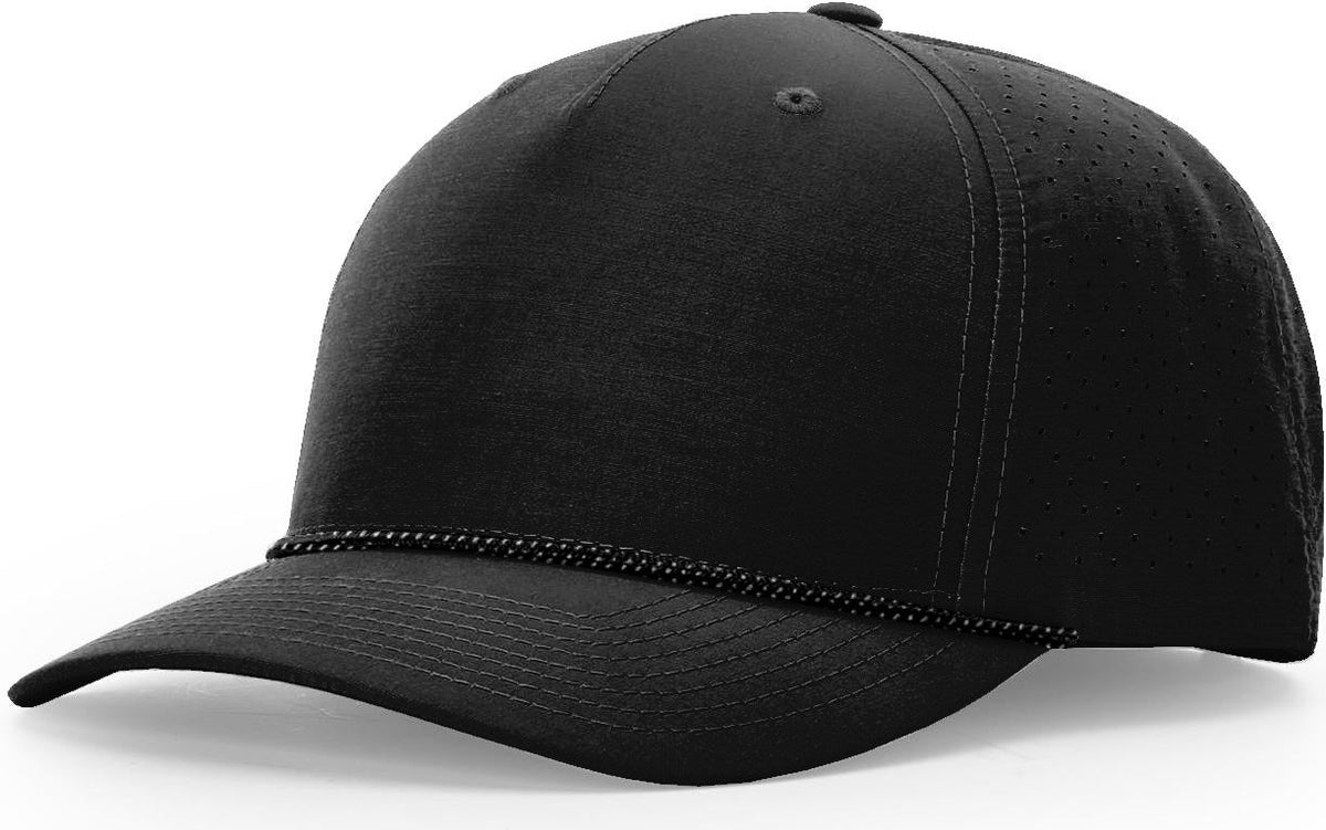 Black/Black-Grey Laser Perf Performance Rope Cap