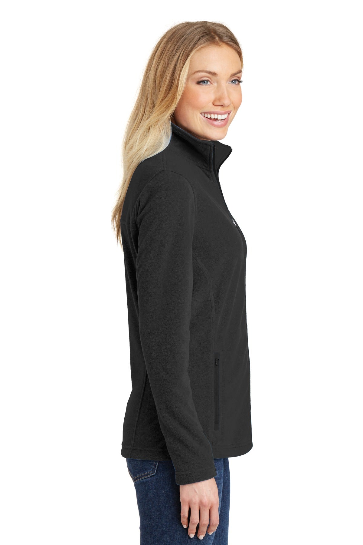 Black/Black Port Authority Women's Summit Fleece Full-Zip Jacket. L233