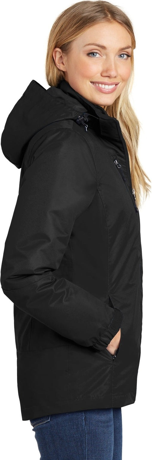 Black/Black Port Authority Women's Vortex Waterproof 3-in-1 Jacket. L332
