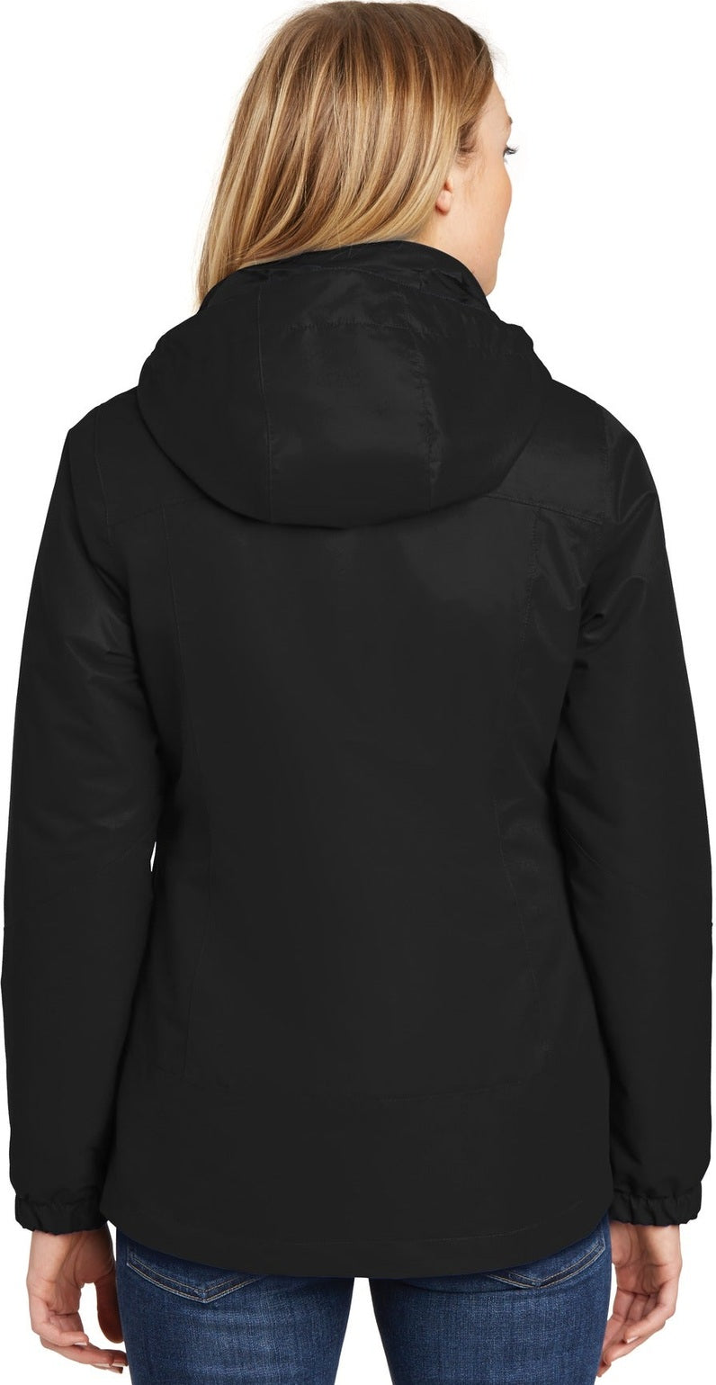 Black/Black Port Authority Women's Vortex Waterproof 3-in-1 Jacket. L332